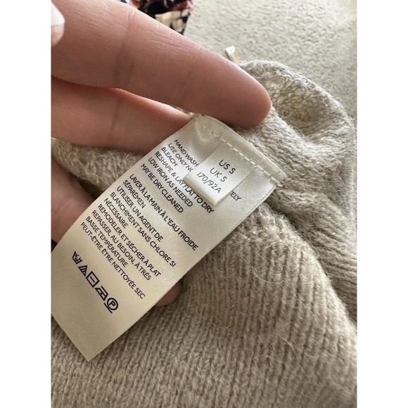 Free People Small Women Say Hello Oversized Sweater Alpaca Blend Open Knit 15-28 - Picture 6 of 10